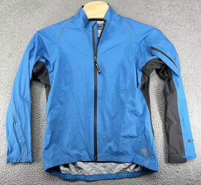 Novara Cycling Rain Jacket Blue Gray Reflective Mens Size XL Pockets READ • $22.56