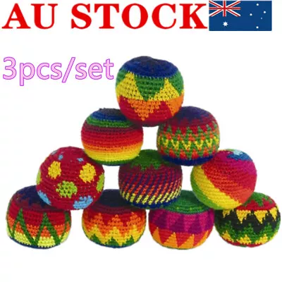 3PCS Juggling Balls Hacky Sacks Footbag Stress Balls Magic Wool Gifts Fun Balls • $19.66