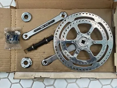 New-in-Box Vintage T.A. Crankset W/Bottom Bracket 54/40T • 170mm. France.  (NJ) • $400