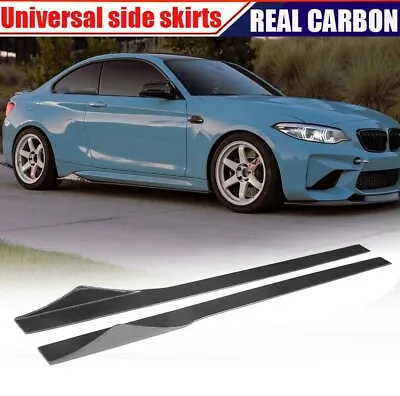 CARBON Side Skirts Extension Spoiler Fit For Audi Benz W203 W204 W205 W217 W218  • $414.19