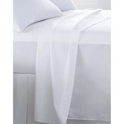 Egyptian 100% Cotton Plain White Crisp Feel 250 Thread Count Smooth Bed Linen   • £12