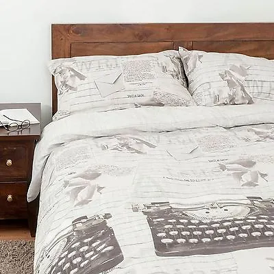 £12.99 • Buy Duvet Cover With Pillowcase Printed Design Nautical & Vintage Style Bedding Set
