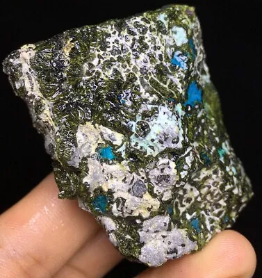 107g Natural Green Chrysocolla & Epidote Crystal Mineral Specimen Healing K733 • $6.50