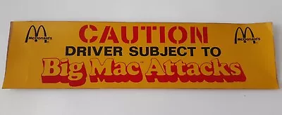 Vintage McDonalds Big Mac Attack Bumper Sticker - New Old Stock  FREE SHIPPING  • $9.99