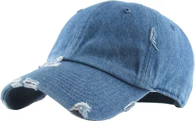 Solid Distressed Vintage Cotton Polo Style Baseball Ball Cap Hat 100% Cotton NEW • $14.95