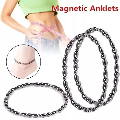 2PCS Black Hematite Magnetic Therapy Anklet Weight Loss Slim Ankle Bracelet • $7.29