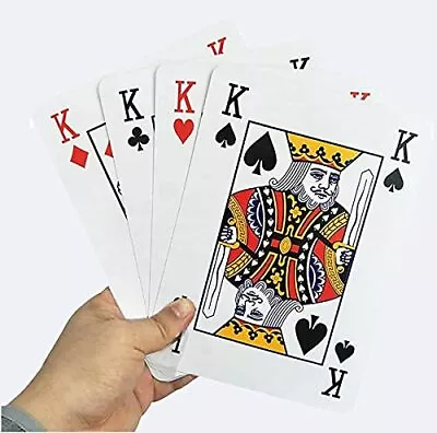 KAV Jumbo Large 13x9x2cm Playing Card Deck Pack Of 52- Plastic Coated Game Cards • £4.99