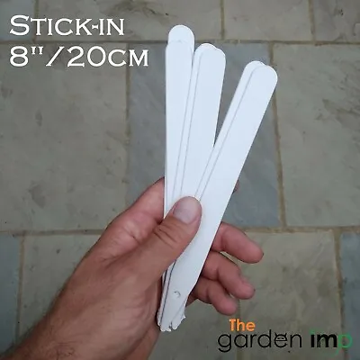 £7.19 • Buy 8  20cm Plant Labels Plastic White Stick Garden Seed Trays Pot Markers 20 50 100