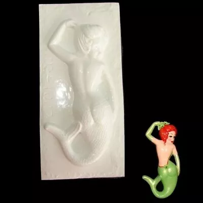 Plastic Mermaid Diva MOLD Wall Plaque - G/w Vintage Or Retro Fish Decor • $75