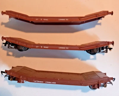 £4.99 • Buy 3 X AIRFIX 25-TON LOWMAC WAGONS - RESTORE, REPAIR, SPARES