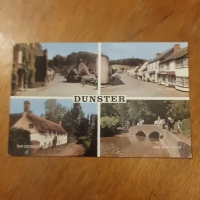 Dunster Salmon Multi-View Postcard 2713c Posted 1966. • £3.75