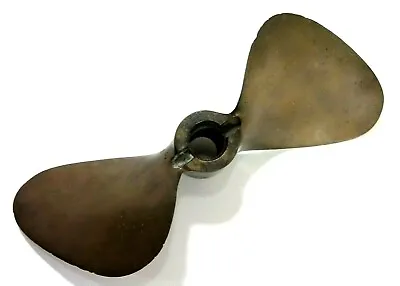 Vintage Stannus 8 1/4 X 14 1/2 Brass Bronze Two Blade Propeller 3/4  Bore 1932 • $125
