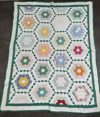 Vintage Flower Patchwork Quilt 43X56 • $50