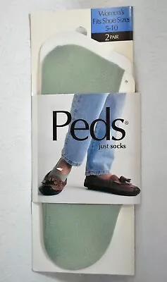 Peds No Show Socks Green & White Women's New Vintage   • $27.99