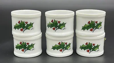 6 Vtg Colonial Candle Of Cape Cod Napkin Ring Holly Ridge Porcelain Japan • $19.99