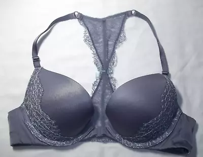Victoria's Secret Very Sexy Push Up Racerback Bra  34A Gray  Adds 1 Cup Size VS • $13.89