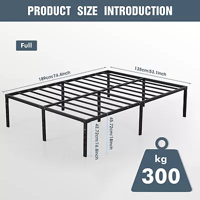 Heavy Duty 4 Size Metal Platform Bed Frame With 16.8'' Large Under Bed Storag • $54.99