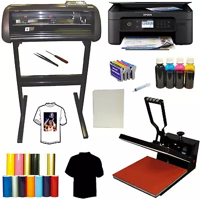 15x15  Heat Transfer Press 28  1000g Force Vinyl Cutter Plotter Printer Bulk Ink • $702.34