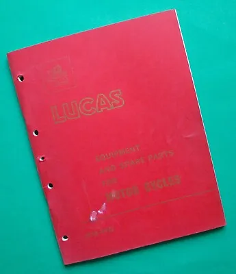 1958-62 Motorcycle Manual Book Lucas Parts Catalog BSA AJS Norton Triumph Ariel • $49.95