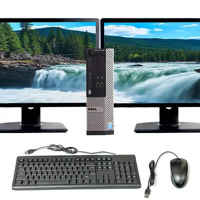 Dell Desktop Computer I3 16GB 2TB HD 512GB SSD Dual 22  Windows 10 Pro PC Wi-Fi • $270
