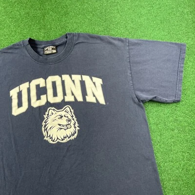 $18.71 • Buy Vintage UConn Huskies Shirt Mens XL Blue University Team Student Mascot Logo Tee