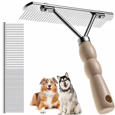 Grooming Brush Set Long Tooth Undercoat Dog Rake+Flea CombDeshedding Tool Bea... • $15.99