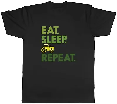 Eat Sleep Farming Mens T-Shirt Farm Tractor Farmer Harvest Agriculture Tee Gift • £8.99