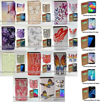 For Samsung Galaxy Series - Butterflies Print Wallet Mobile Phone Case Cover #1 • $13.98