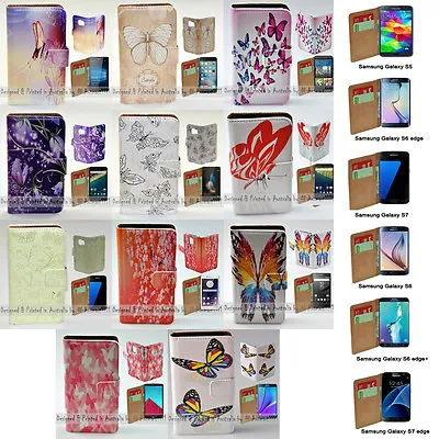 For Samsung Galaxy Series - Butterflies Print Wallet Mobile Phone Case Cover #2 • $13.98