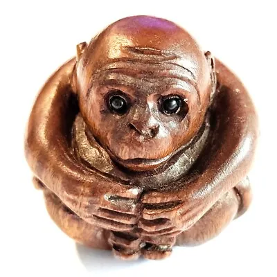 £35.99 • Buy F032 - 30 Years Old 1.5  Hand Carved Ebony Ironwood Netsuke - Monkey