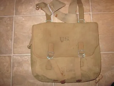 Vintage WWII US Army Rubberized M1936 Musette Bag W/ Strap  1942 Airborne Para ! • $75