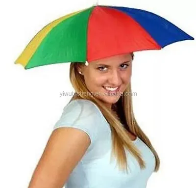 £4.99 • Buy Multi Color Novelty Umbrella Hat Brolly For Golf Fishing Hunting Head Cap