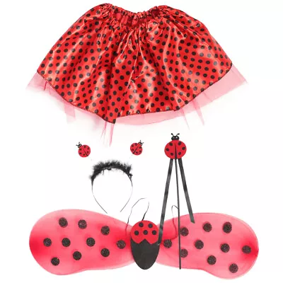  1 Set Ladybug Headband Decorative Headband Ladybug Wand Ladybug Wing Tutu Skirt • £10.78