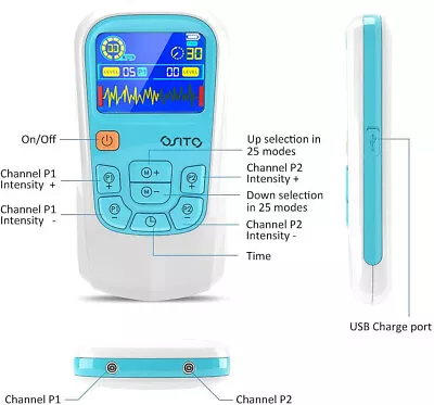 Rechargeable EMS TENS Machine Muscle Stimulation Unit Back Shoulder Pain Relief • $50