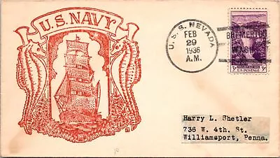 2.29.1936 - Bremerton Wash - USS Nevada - F39704 • $7.99