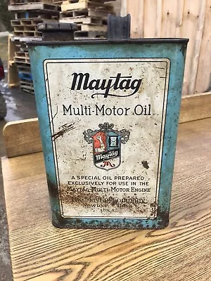 Maytag Advertising Multi-Motor Metal Oil Tin Can 1 Gallon – Newton Iowa USA VTG • $79.90