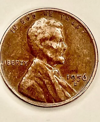 1956 D Lincoln Wheat Penny Error L On The Rim.   (#90) • $299