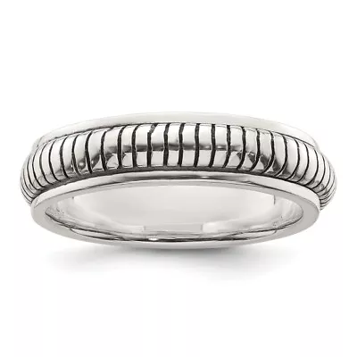 925 Sterling Silver Vintage Half Round Mens Ring • $97
