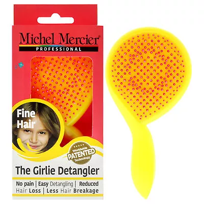 Michel Mercier The Girlie Detangler Brush Fine Hair - Pink-Yellow Hair Brush 1 • $10.14