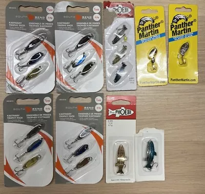 19 PIECE LOT TROUT FISHING LURES SPOONS SPINNERS THOMAS Phoebe South Bend • $33