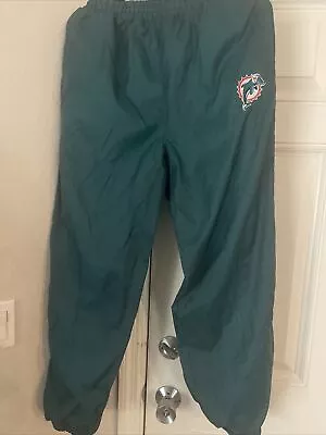 Miami Dolphins Pants Mens XL Vintage Turbo Zone Grren Color Game Day Ankle Zip W • $47.99