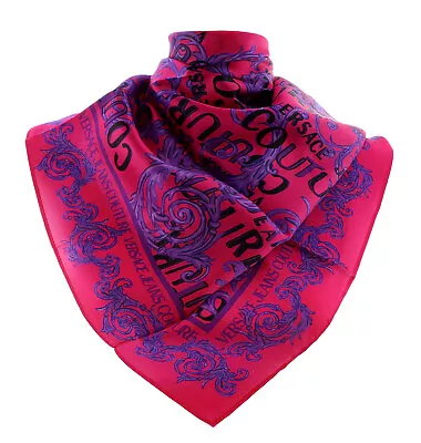 Versace Jeans Couture Hot Pink/Violet Signature Baroque Print Square Scarf • $99.99