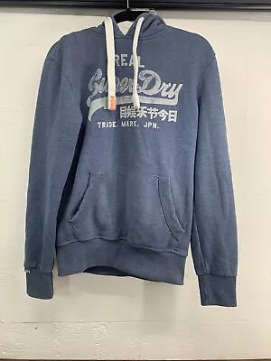 Men’s Superdry Vintage Logo Hoodie Pullover Designer Hoodie Blue Sz.S • $20