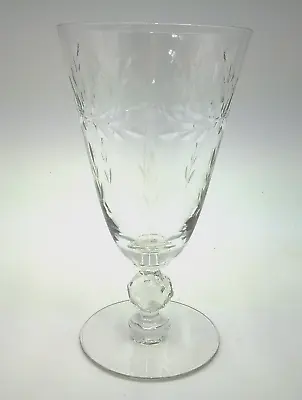 Vintage Fostoria Wheat Etched Crystal Low Water Goblet Glass Stemware 6  • $21