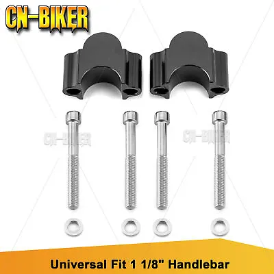 Black Handlebar Riser Kit 1 1/8  Bars Handle Bar Risers For MX Motorcycle ATV • $15.99