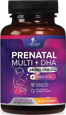 Prenatal Vitamins With DHA And Folic Acid - Before During And Post Pregnancy • $35.82