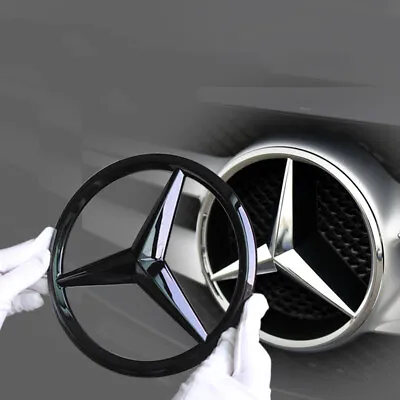 18.5CM Glossy Black Grille Emblem Star Badge For A C E GLA GLK GL ML • $20.95