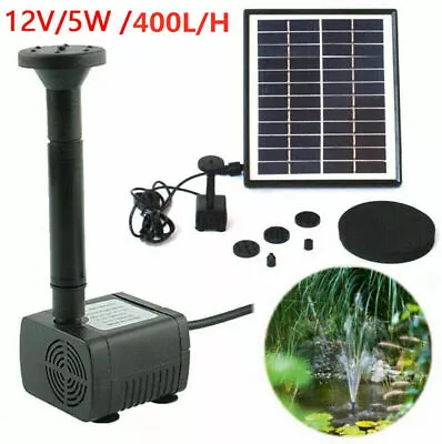 Solar Panel Powered Water Pump Garden Pool Pond Fish Aquarium Fountain Universal • £11.38