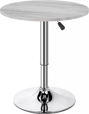 Round Pub Table Height Adjustable With 360 Swivel MDF Tabletop For Dining Bistro • $75.99