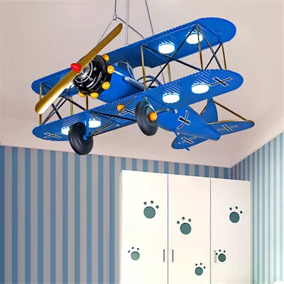 Kid Room 8-Light Modern LED Ceiling Light Metal Airplane Chandelier Pendant Lamp • $179